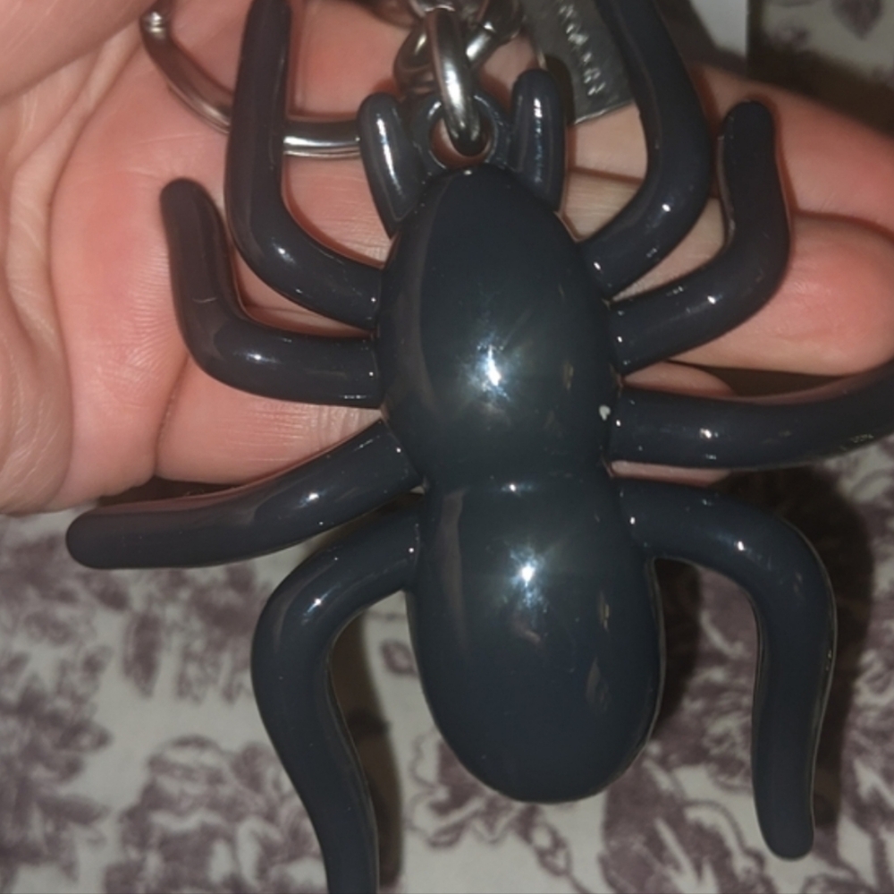 Coach Bag Charm Light Black Enameled Spider with Silver-Toned Hardware - Picture 5 of 12